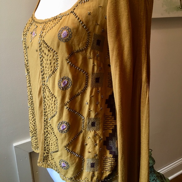 Free People beaded bell sleeve top - Picture 5 of 8